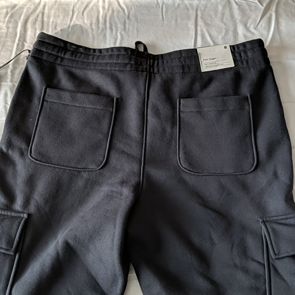 Knit Jogger Drawstring Cargo Lounge Pants Gray - Picture 4 of 5